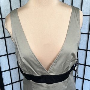 Madison Leigh Taupe with Black Accent Band Wide Strap Dress  10